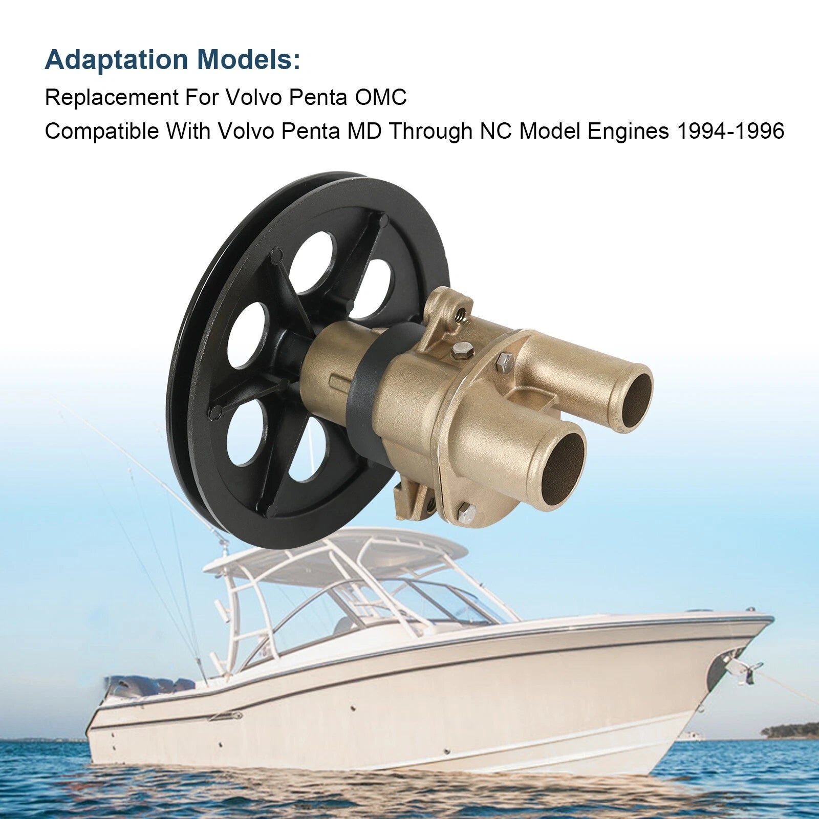 Water Sea Pump for OMC Volvo Penta (6.5" Pulley)