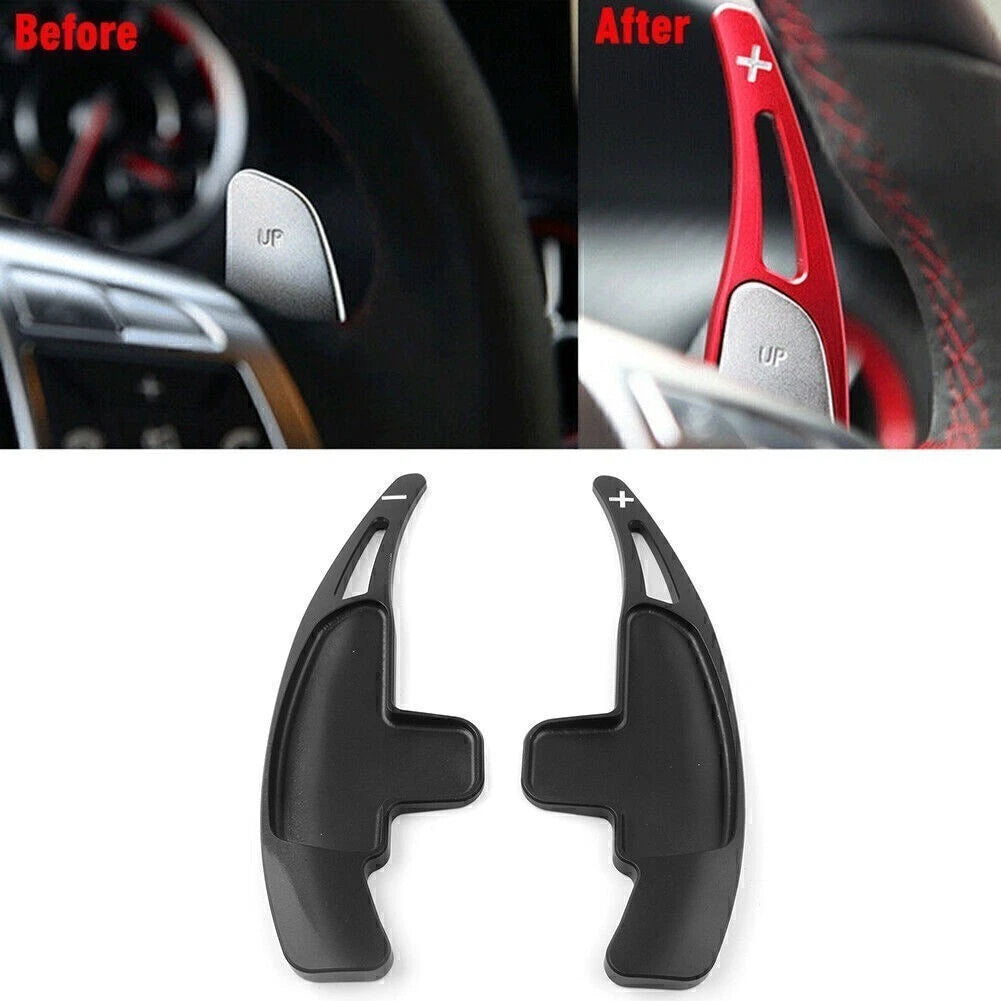 Steering Wheel Shift Paddle Shifter Extension Trim for Mercedes Benz BLK