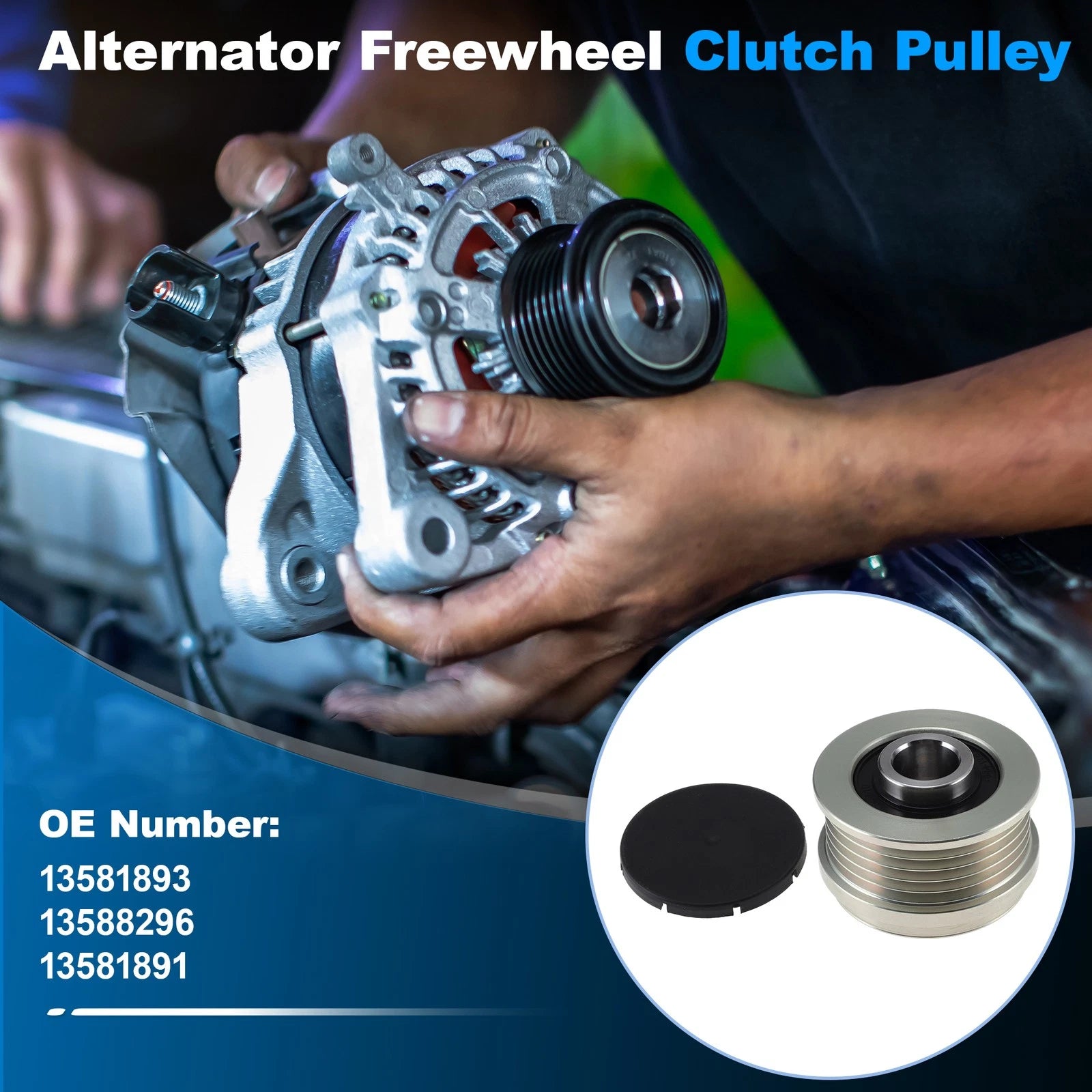 Set of 1 Alternator Freewheel Clutch Pulley for Buick Encore (2013–2015) 13581893