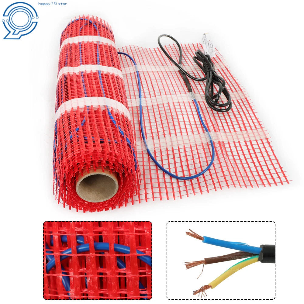 Electric Radiant Floor Heat Mat System with Thermostat (120V)