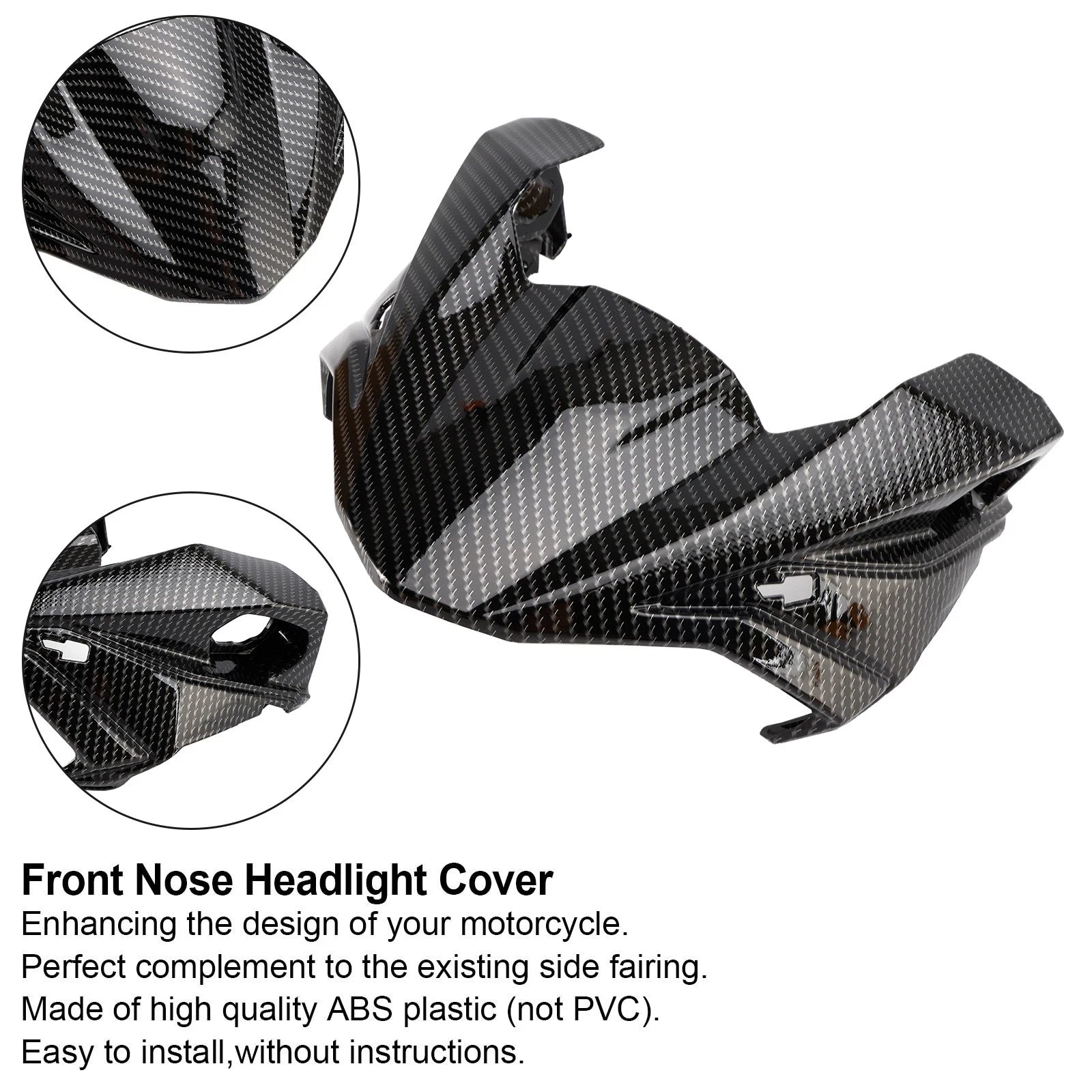Carbon Front Nose Headlight Cover Surround for Kawasaki Z650 (2017–2019)