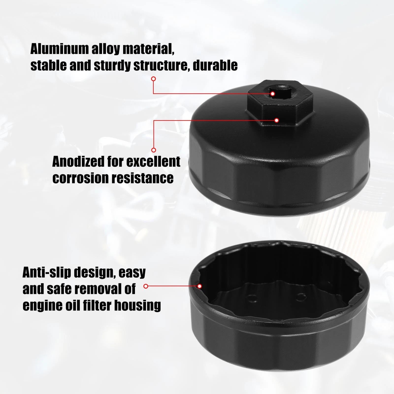 74mm 14 Flutes Oil Filter Wrench Socket for Mercedes Benz 
