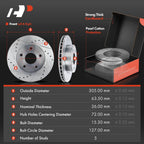 Set of 8 Front Drilled Brake Rotors, Pads & Calipers for Jeep Grand Cherokee