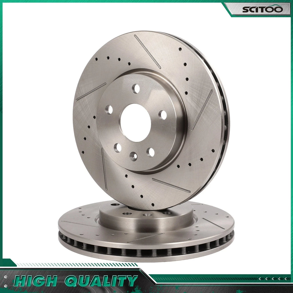 Front Drilled Slotted Brake Rotors for Chevrolet Equinox Malibu (2013–2015)