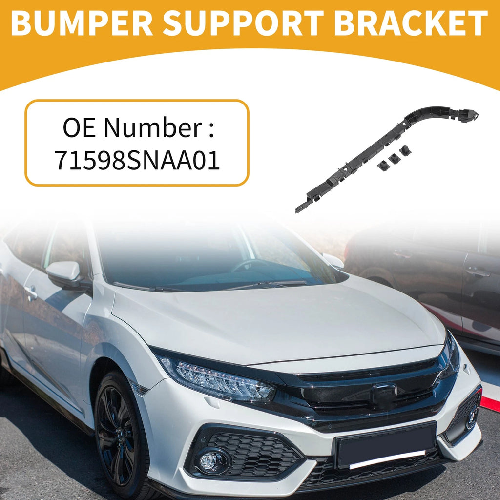 LH Rear Bumper Support Bracket for Honda Civic (2006–2011) 1 Pc Black ABS