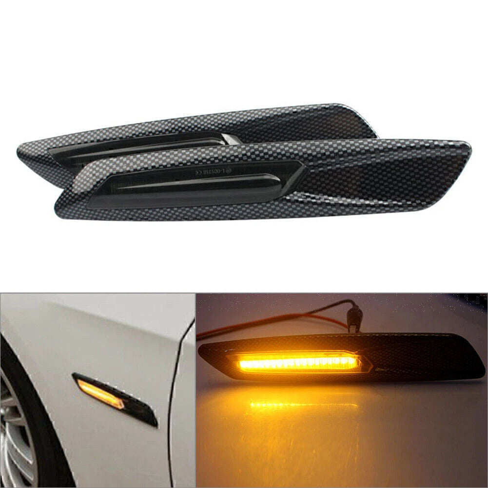 Carbon LED Side Marker Light for BMW 1 3 5 Series (E60 E82 E87 E88 E91)