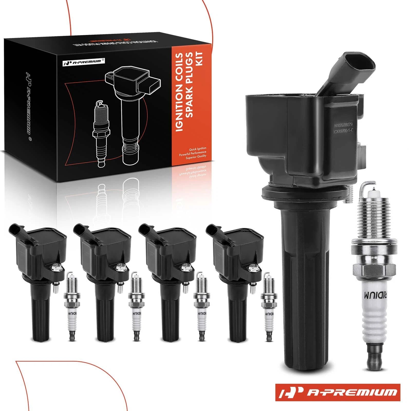 Set of 5 Ignition Coils & Iridium Spark Plugs for Chevy Colorado (2007–2012)