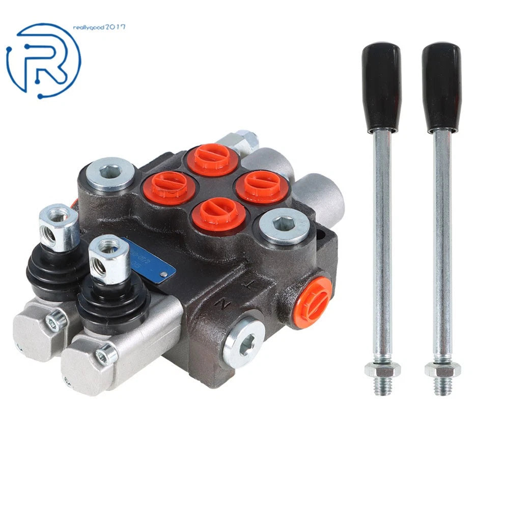 Hydraulic Monoblock Double Acting Control Valve 2 Spool 11GPM for