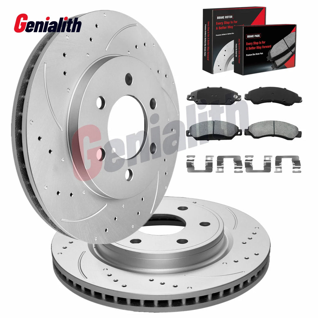 Front Drilled Rotors & Brake Pads for Chevy Silverado GMC Sierra 1500 (2007)