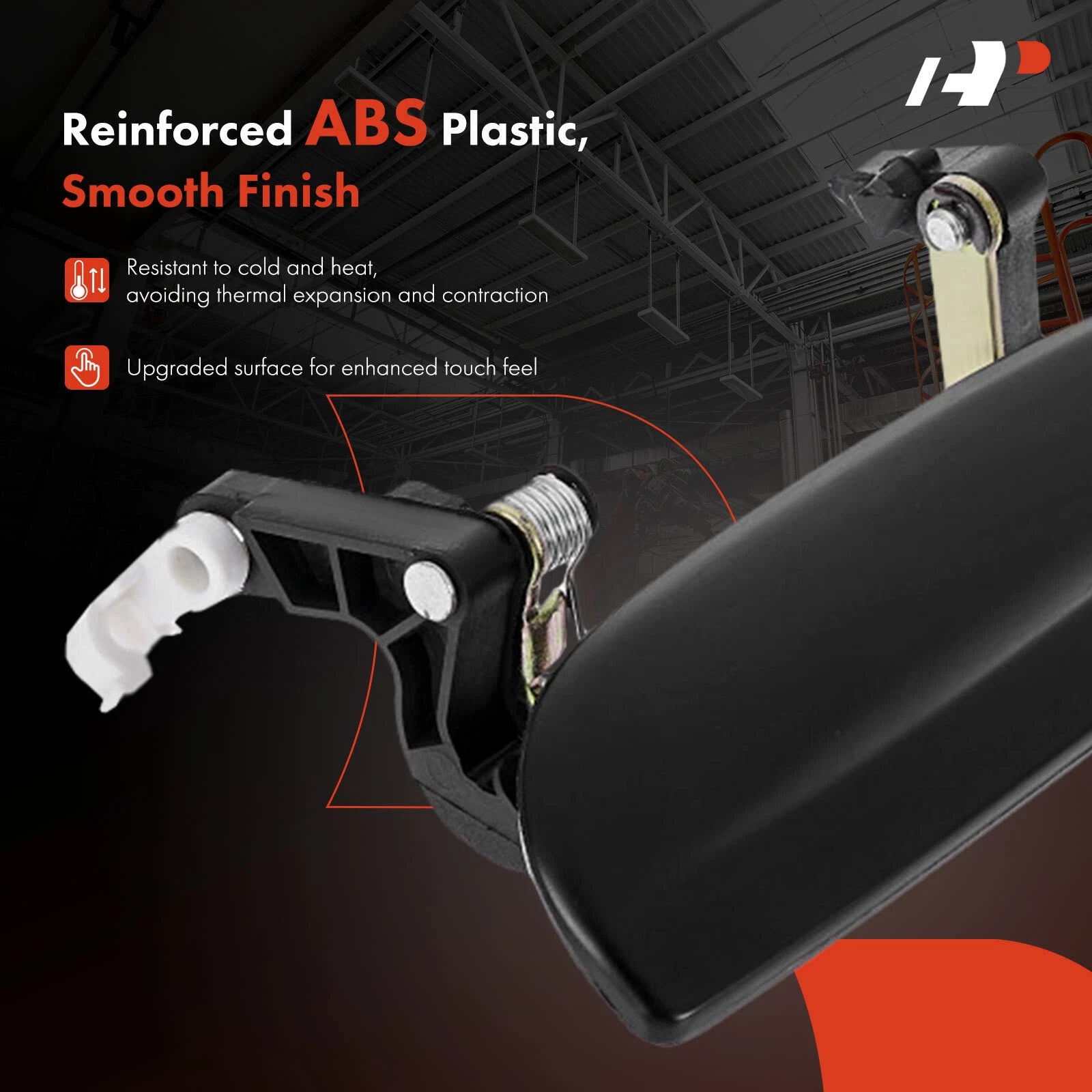 Front Right Smooth Black Exterior Door Handle for Kia Rio (2003-2005)