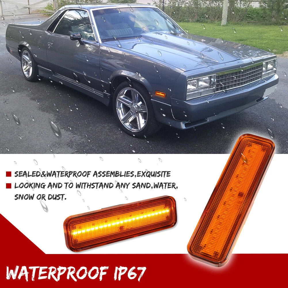 LED Front Fender Side Marker Lights for El Camino & Caballero (1982–1987)