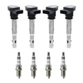 Set of 4 Ignition Coils & NGK Iridium IX Spark Plugs for Audi VW 2.0L L4