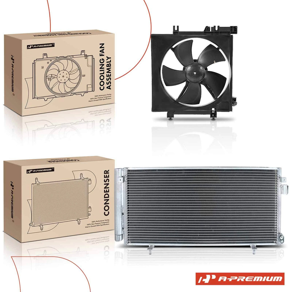 A/C Condenser & Cooling Fan Assembly Kit for Subaru Forester Impreza (2014–2018)