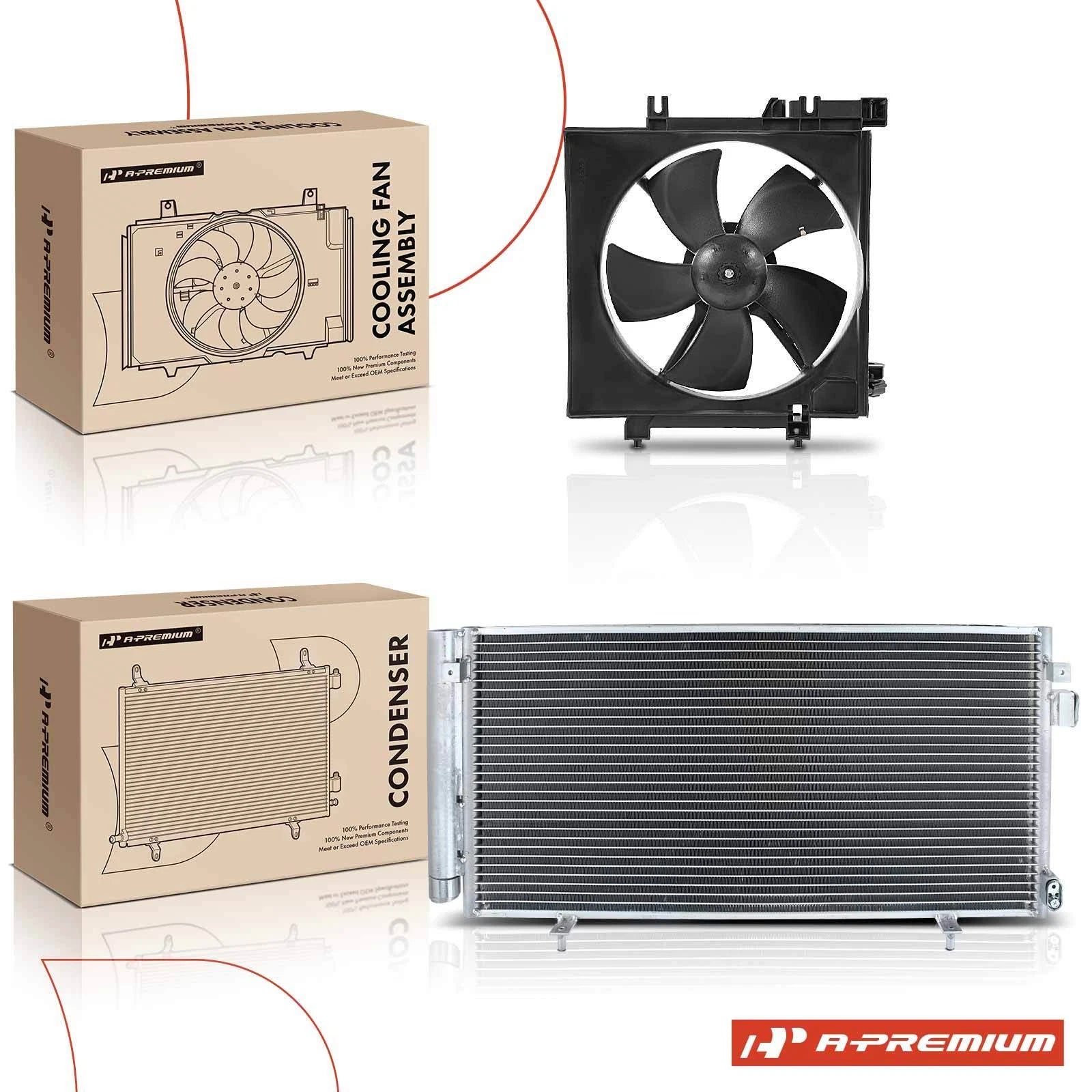 A/C Condenser & Cooling Fan Assembly Kit for Subaru Forester Impreza (2014–2018)