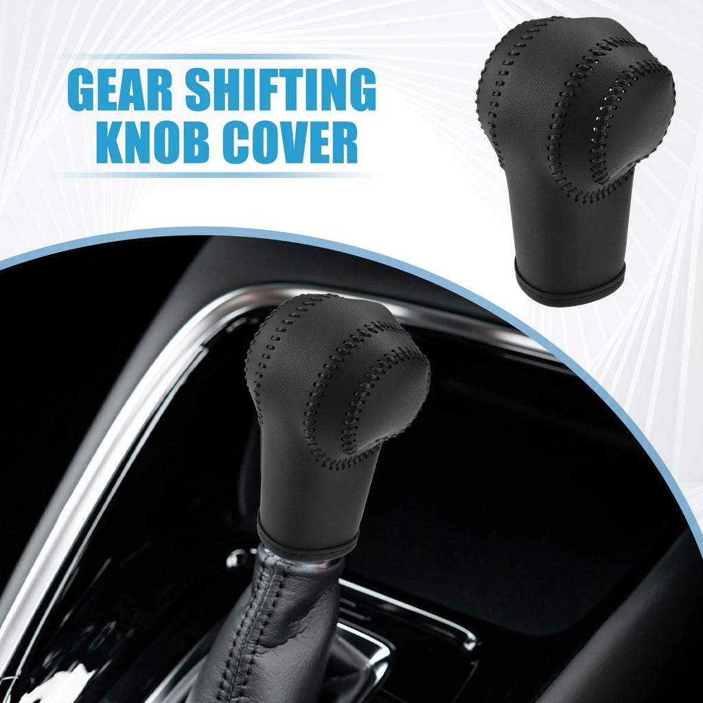 Gear Shifting Knob Cover Trim for Nissan Rogue (2008–2013) Faux Leather Black