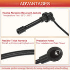 Set of 4 Spark Plug Wire Ignition Coil Cables No. 32700PAAA02 for Honda Accord (1994–2002)