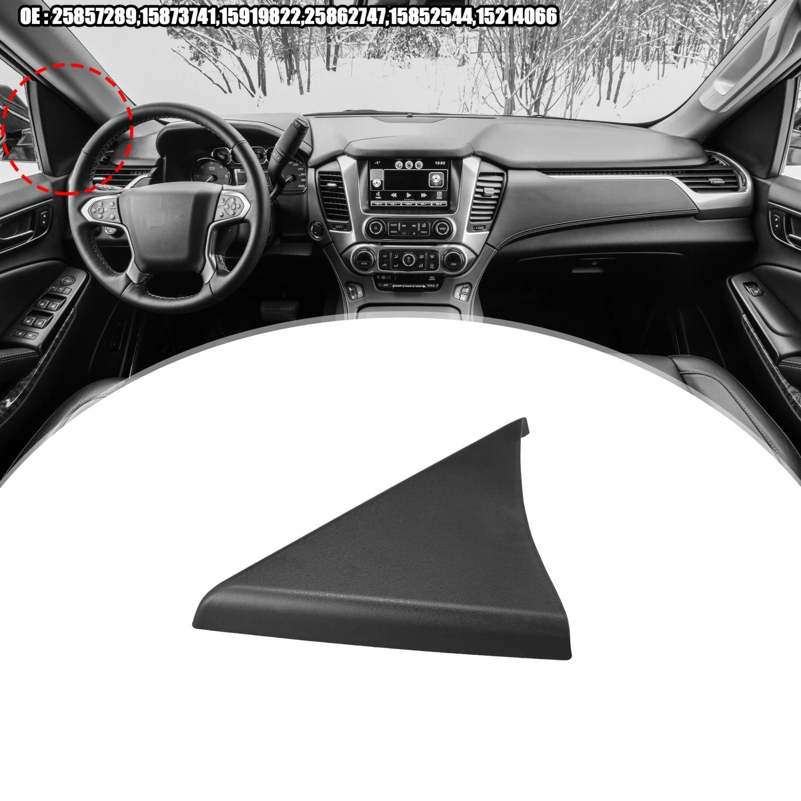 Front Door Upper Trim Panel Left for Chevrolet Silverado, GMC Sierra 
