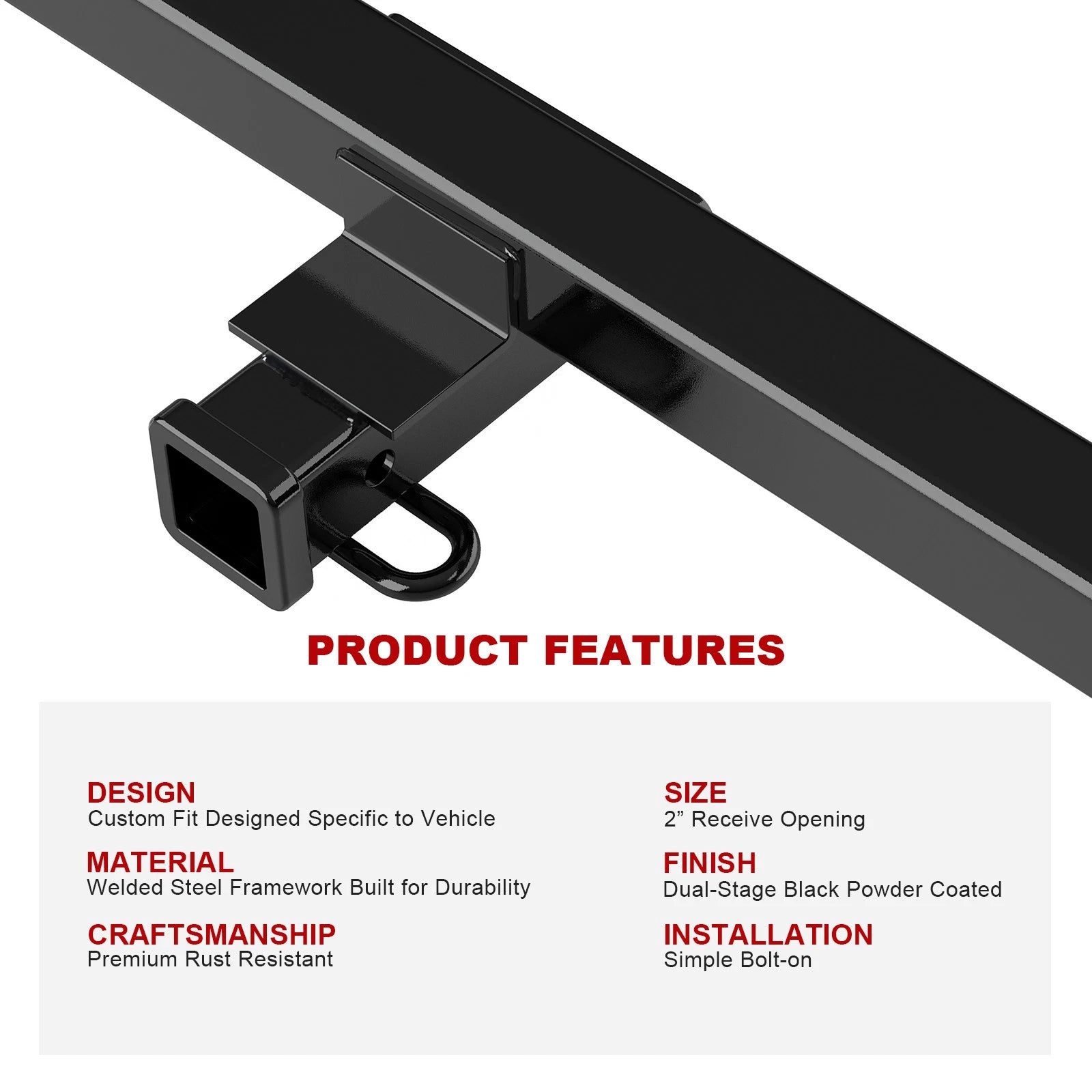 2 Inch Trailer Hitch Receiver for Toyota RAV4 (2019-2024)