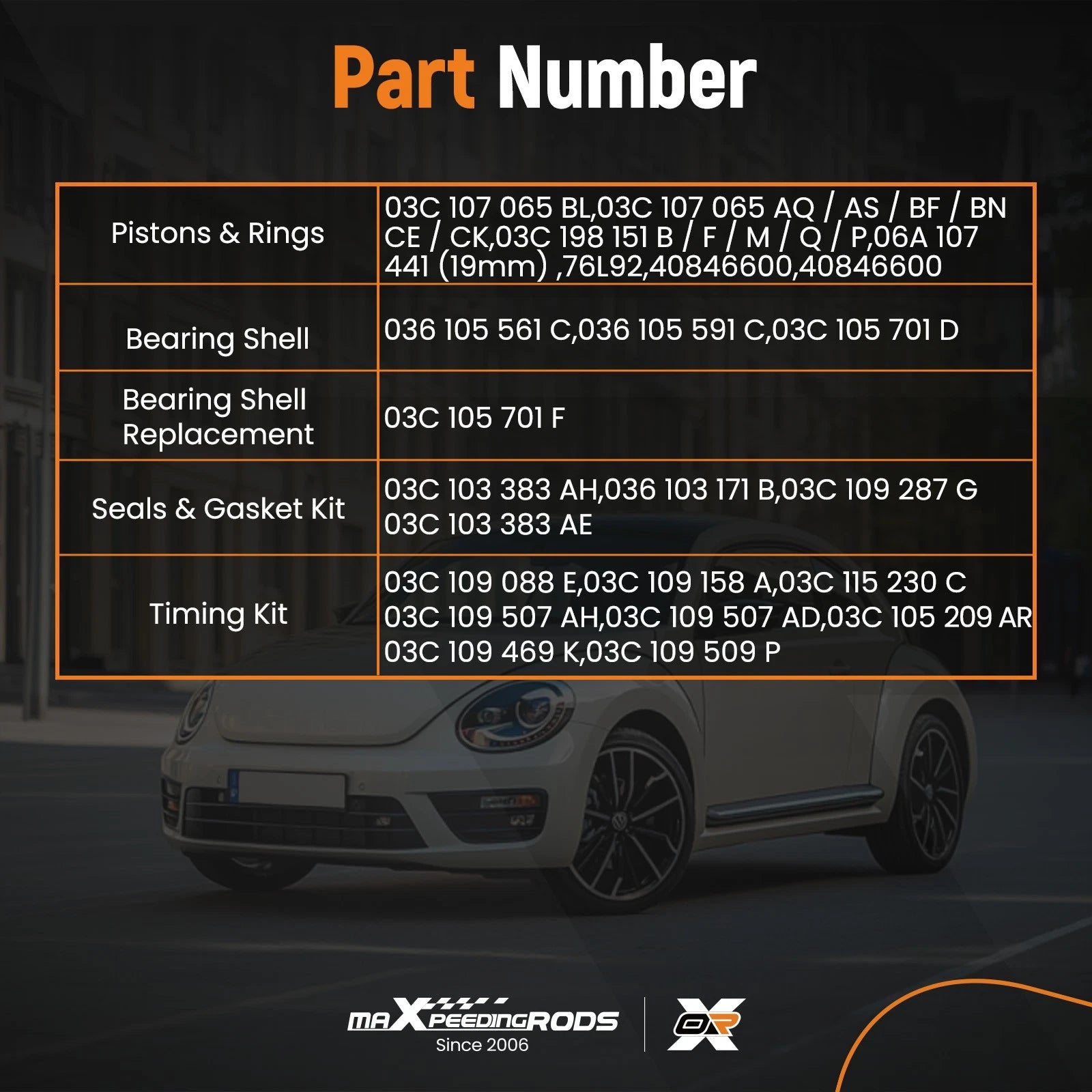 Engine Pistons & Seals Overhaul Kit for VW Audi 1.4 TSI (2010–2018)