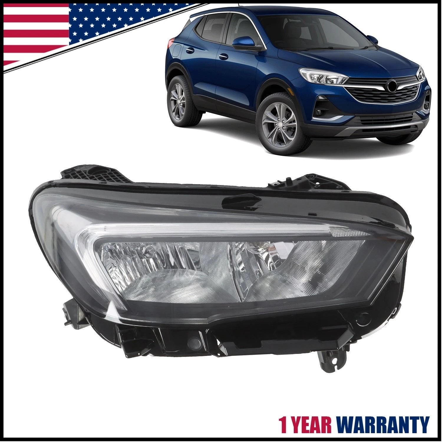 Halogen Headlight for Buick Encore GX (2020–2023) RH w/ LED DRL