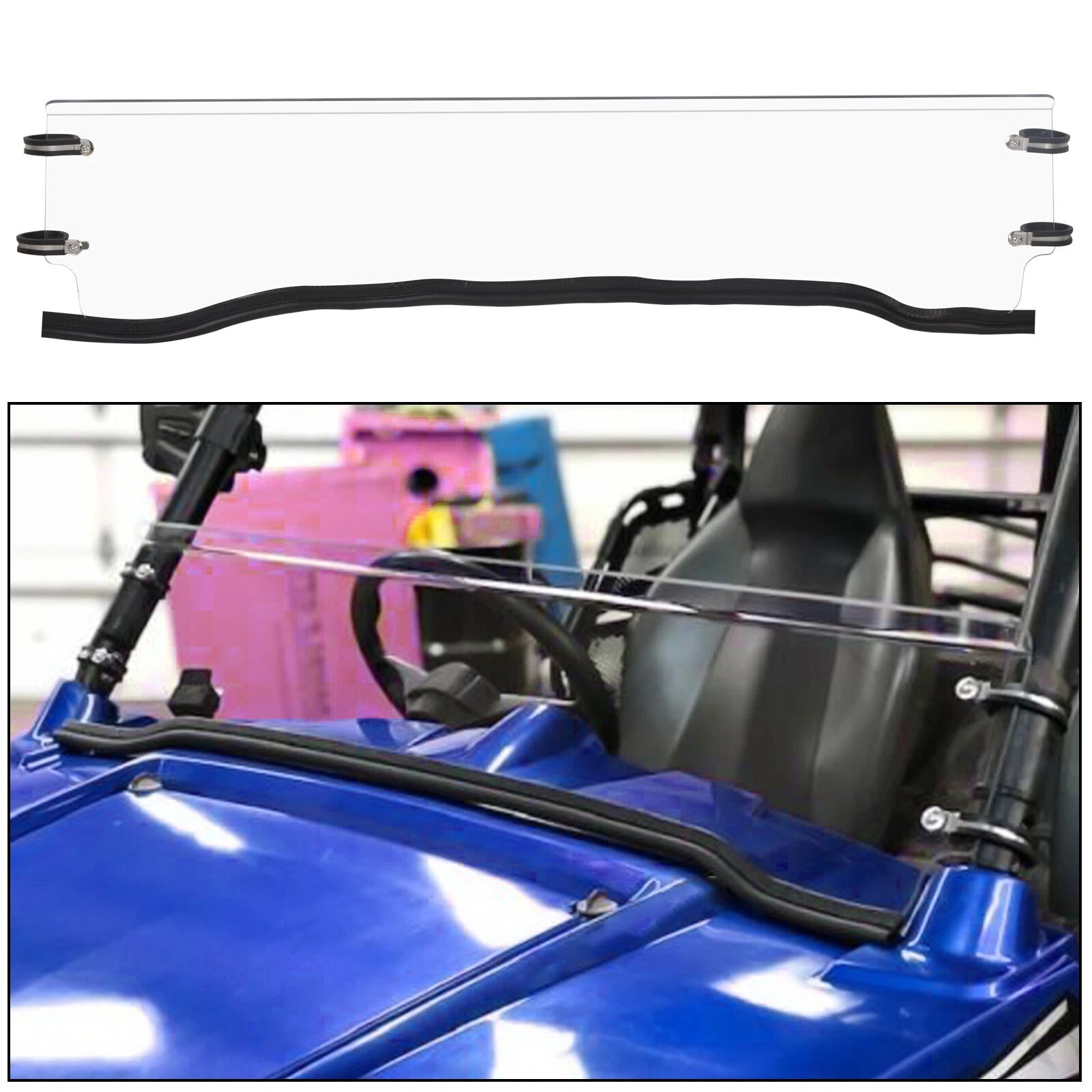 Clear Half Windshield for Polaris RZR 570/800/900 XP (2010–2023)