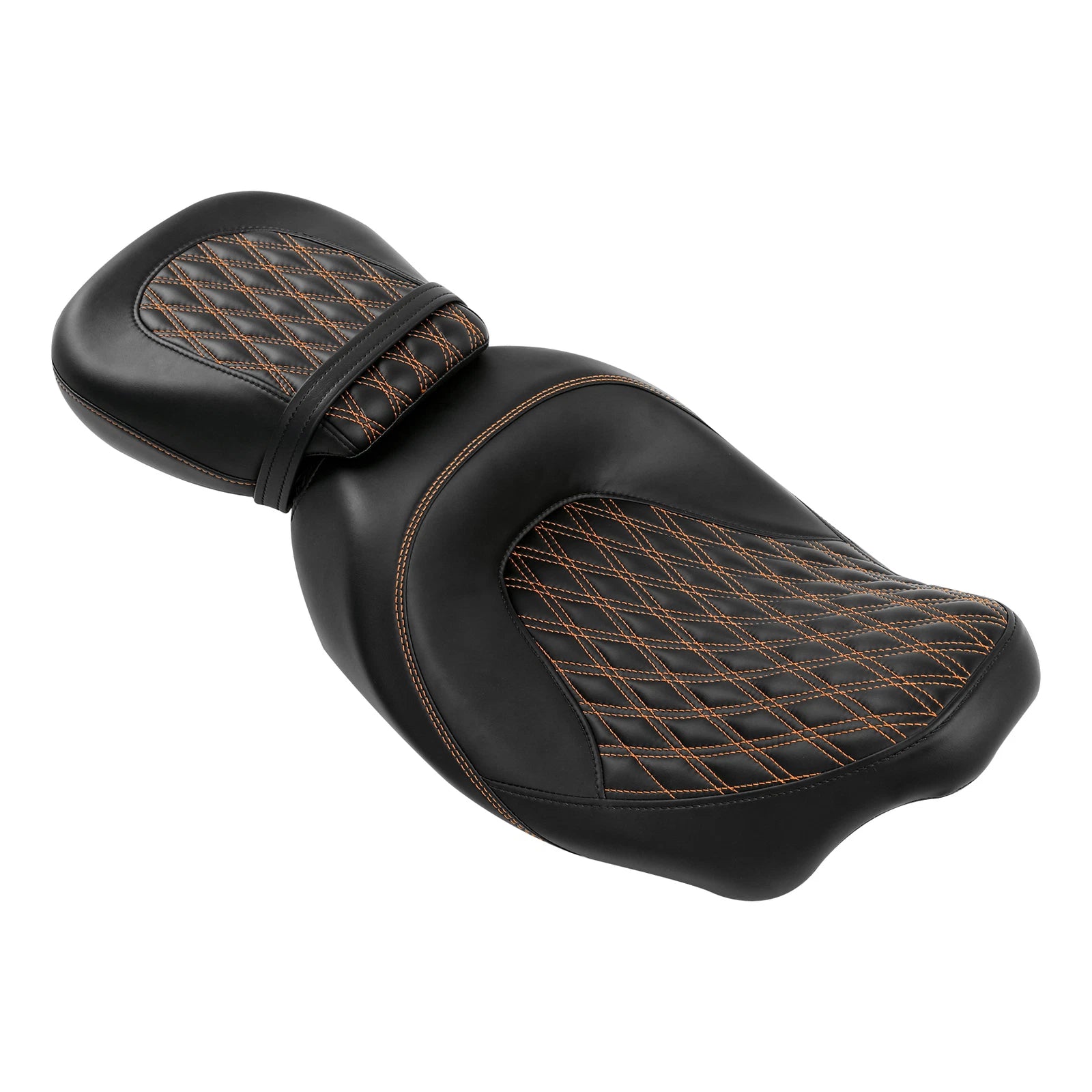 Gel Seat for Harley Touring Road Glide (2009–2023) - Black Orange