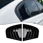 Gloss Black Rear Side Glass Shutter Cover Set of 2 for
