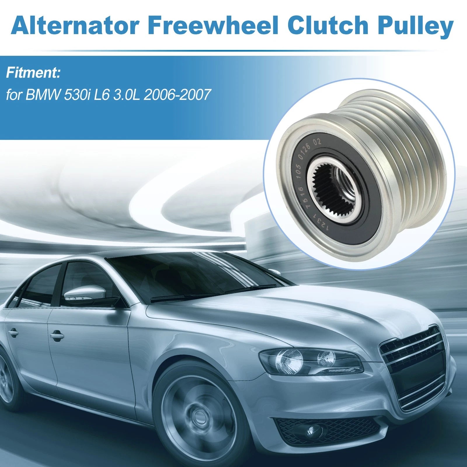 Alternator Freewheel Clutch Pulley 12317516105 for BMW 530i L6 2006-2007