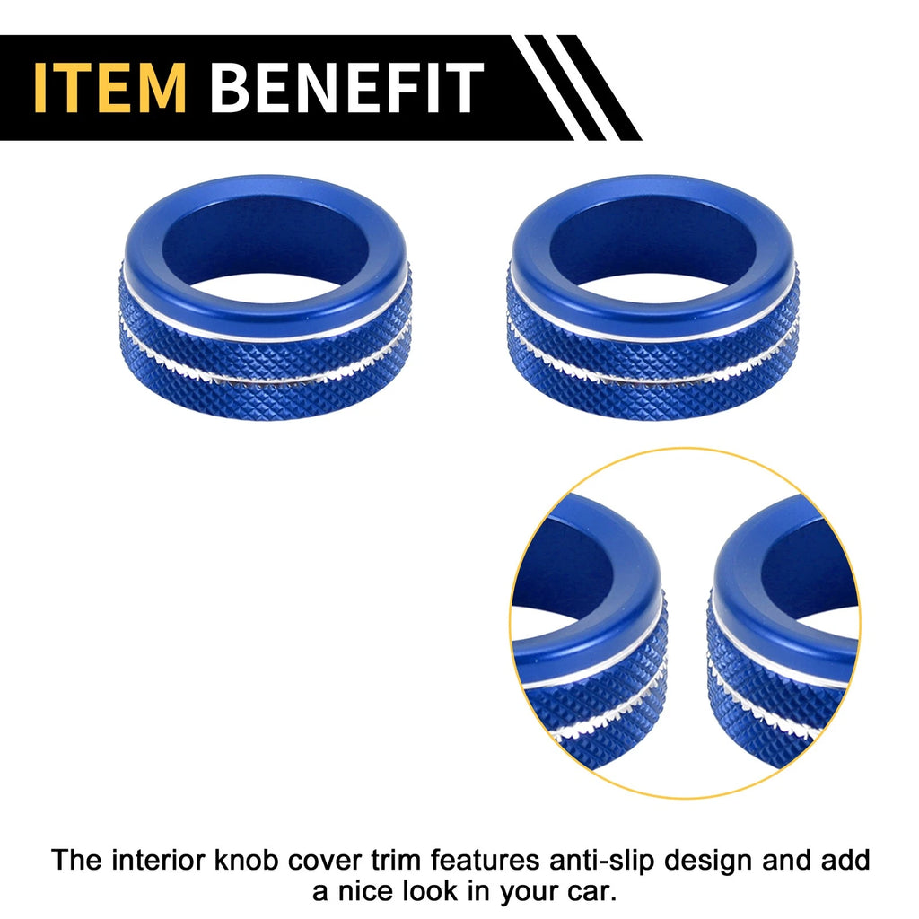 Audio Media Volume Tune Switch Knob Cover Ring for Toyota Tacoma (2020–2023) Blue