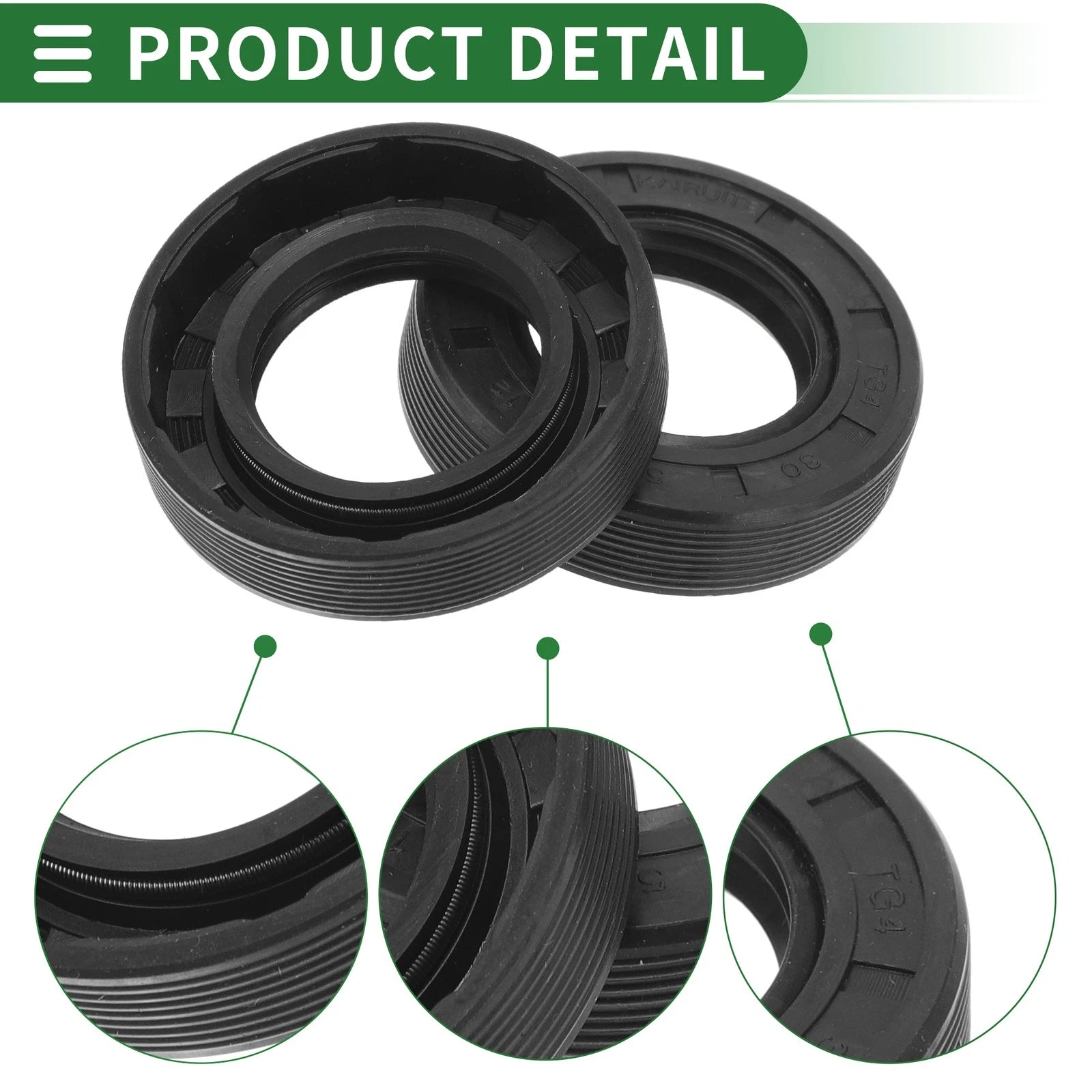 Set of 5 Oil Seal TG4 Lip Seal Ring 30x52x12mm NBR Rubber for Rotary Shaft