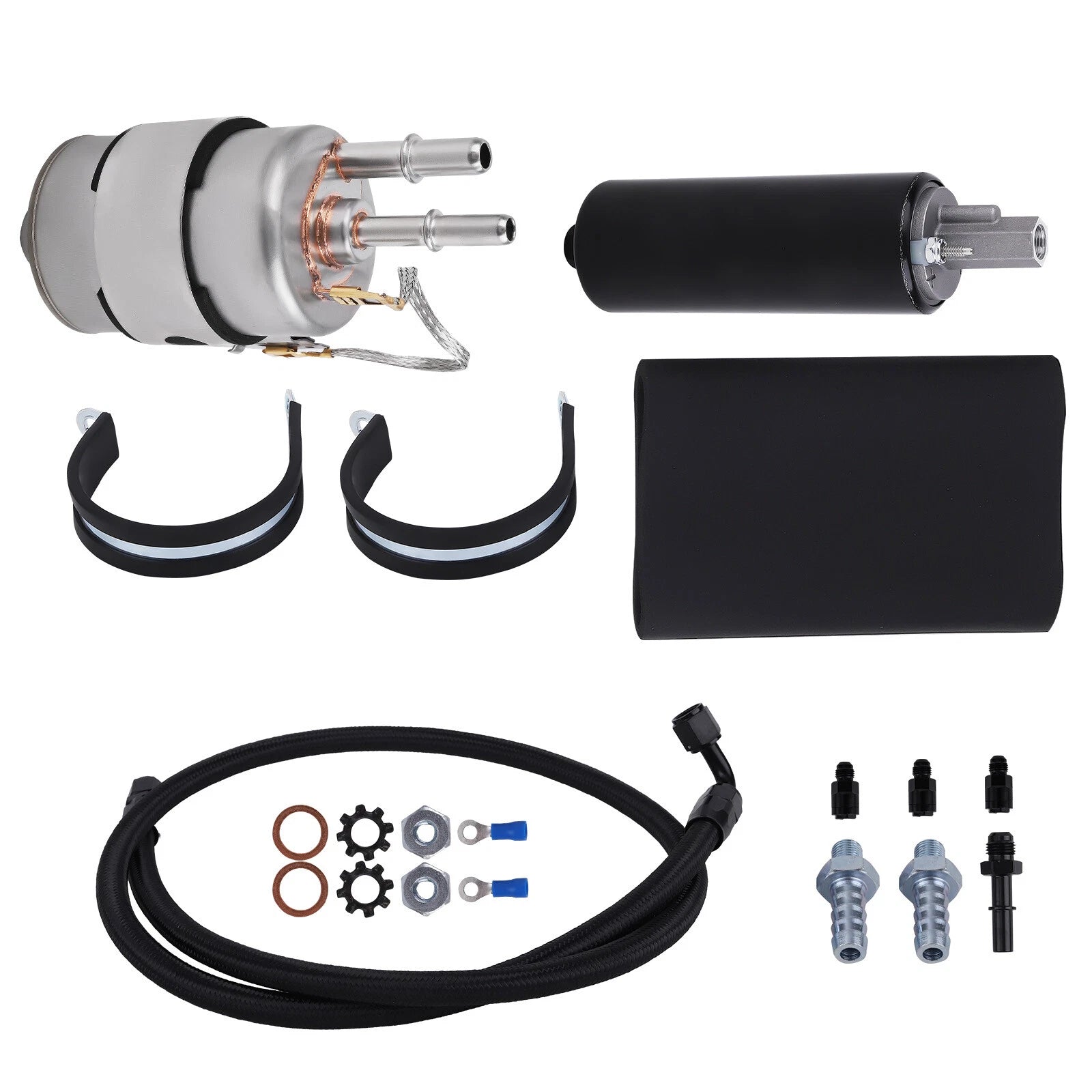 255LPH Inline EFI Fuel Pump with Install Kit for Chevy V8 (LS Swap)