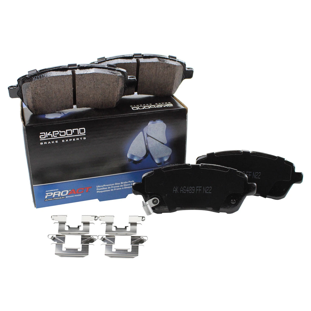 Set of 4 Akebono ProAct Ultra Premium Ceramic Brake Pads for Ford Fiesta, Mazda 2 (2011–2019)
