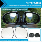 Set of 2 Side Mirror Glass for Nissan Micra K13 (2011–On), Almera N17 (2012–On)