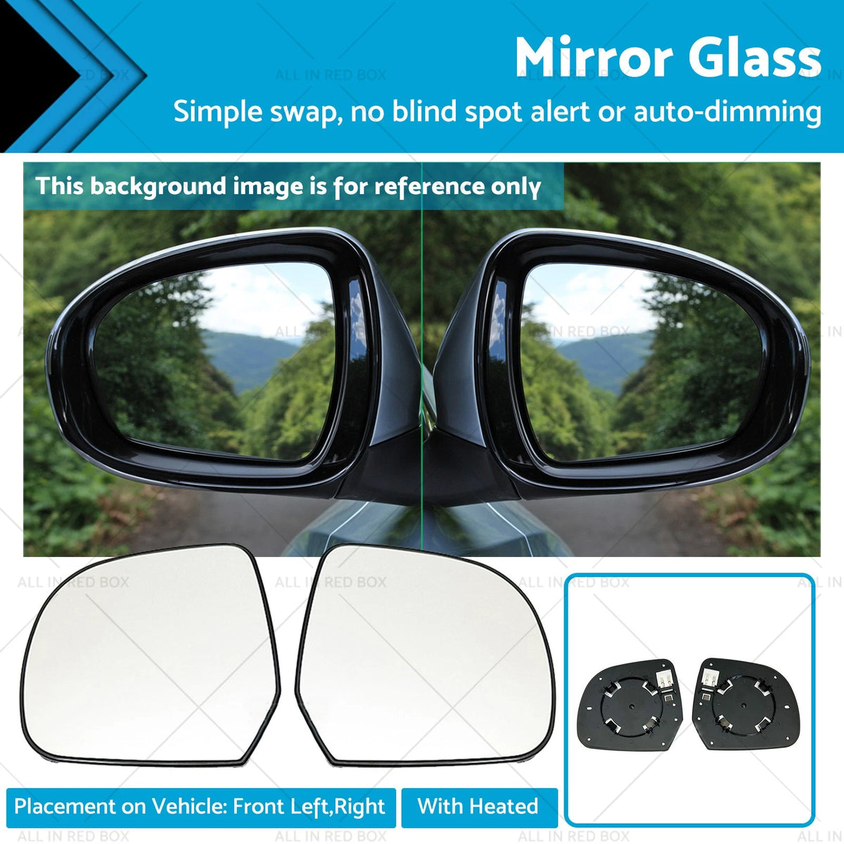 Set of 2 Side Mirror Glass for Nissan Micra K13 (2011–On), Almera N17 (2012–On)