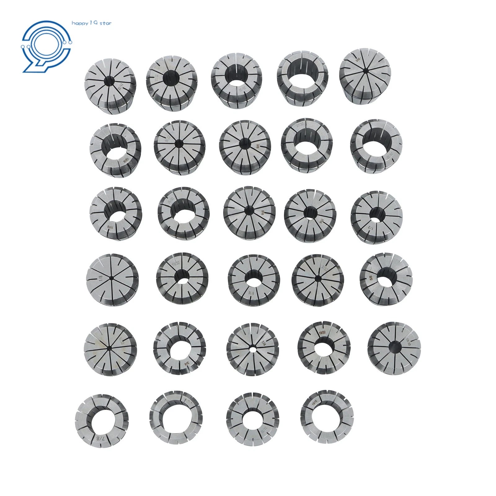 29PC Collet Set for CNC Milling Lathe (1/8"-1")