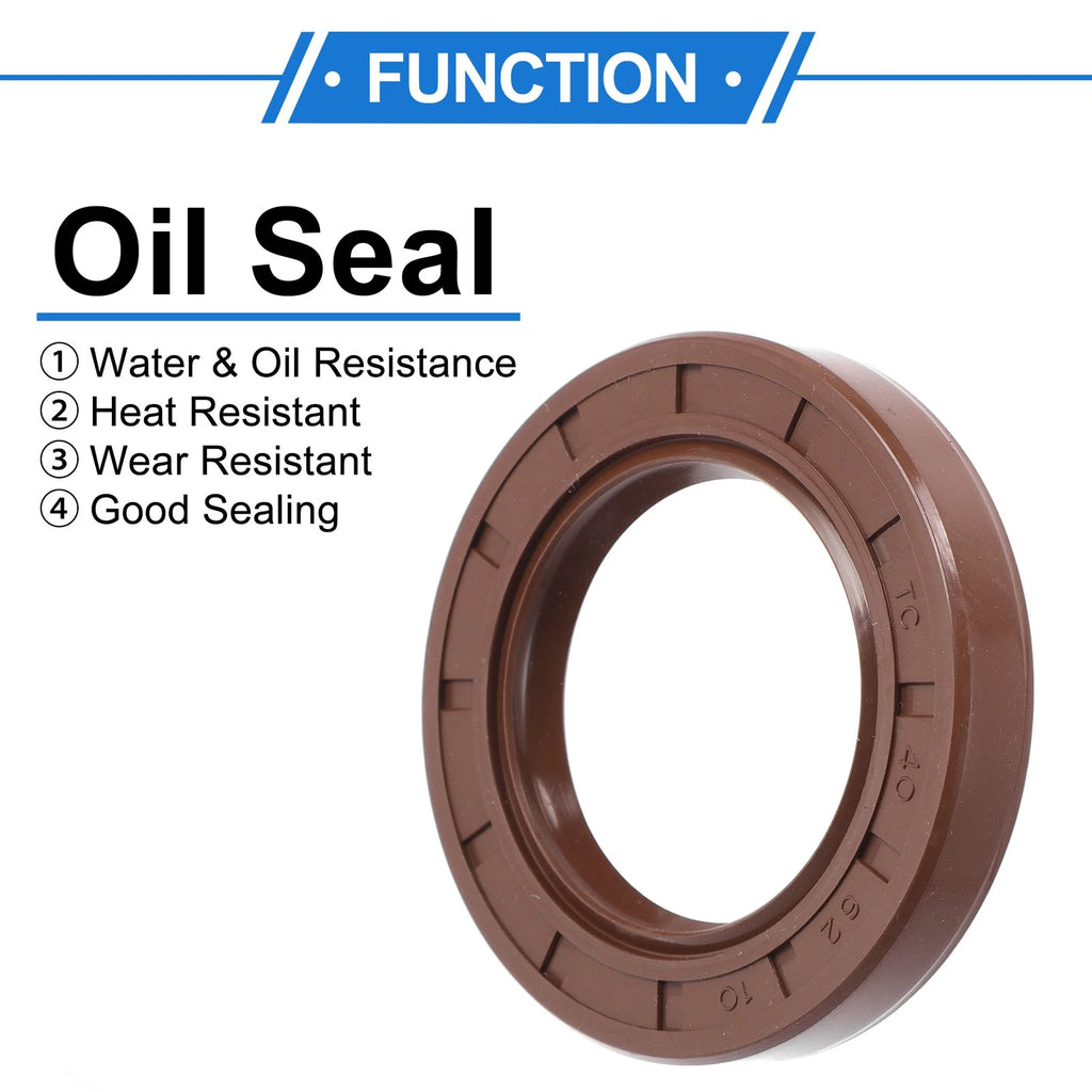 2X Oil Seal Rotary Shaft Seal FKM Rubber 40x62x10mm for Various Models