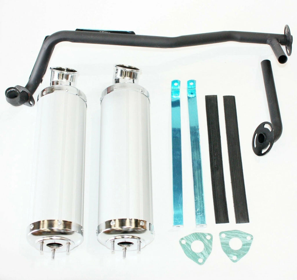 Twin Exhaust Pipe for 125cc Bull Style Farm Quad Dirt Bike ATV