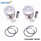2Pcs Piston STD 350-00001 & Ring Set 350-00011 for Tohatsu Outboard (9.9-18HP)