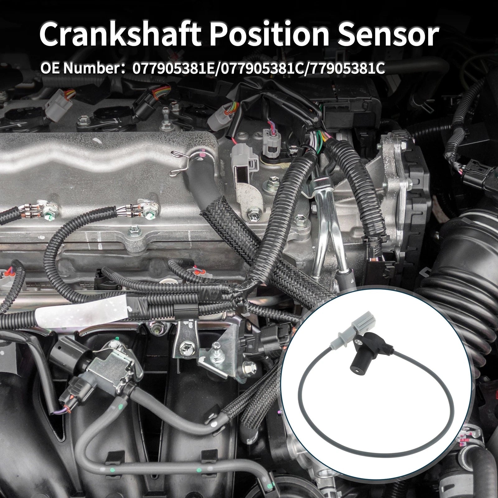 Crankshaft Position Sensor for Audi A8 (1997–1999) No. 077905381E