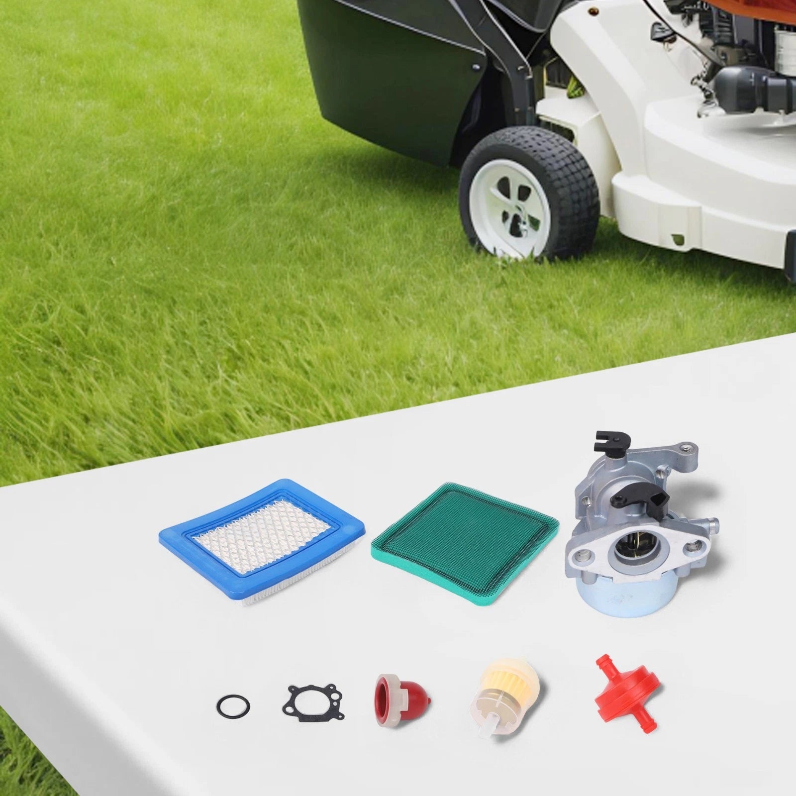 Carburettor Kit and Air Filter for BS 675 Series Lawn Mower (Compatible)