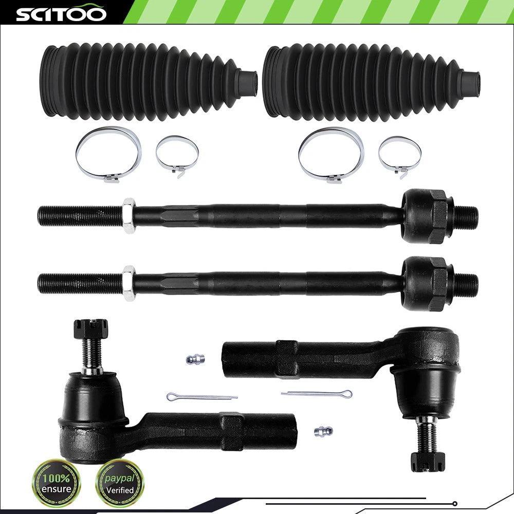 Set of 2 Front Outer Inner Tie Rod Ends for Chevrolet Traverse (2014–2015) & GMC Acadia (2011–2015)