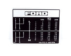 Gear Change Decal for Ford 2000 2600 3000 3600 Tractors (1965–1990)