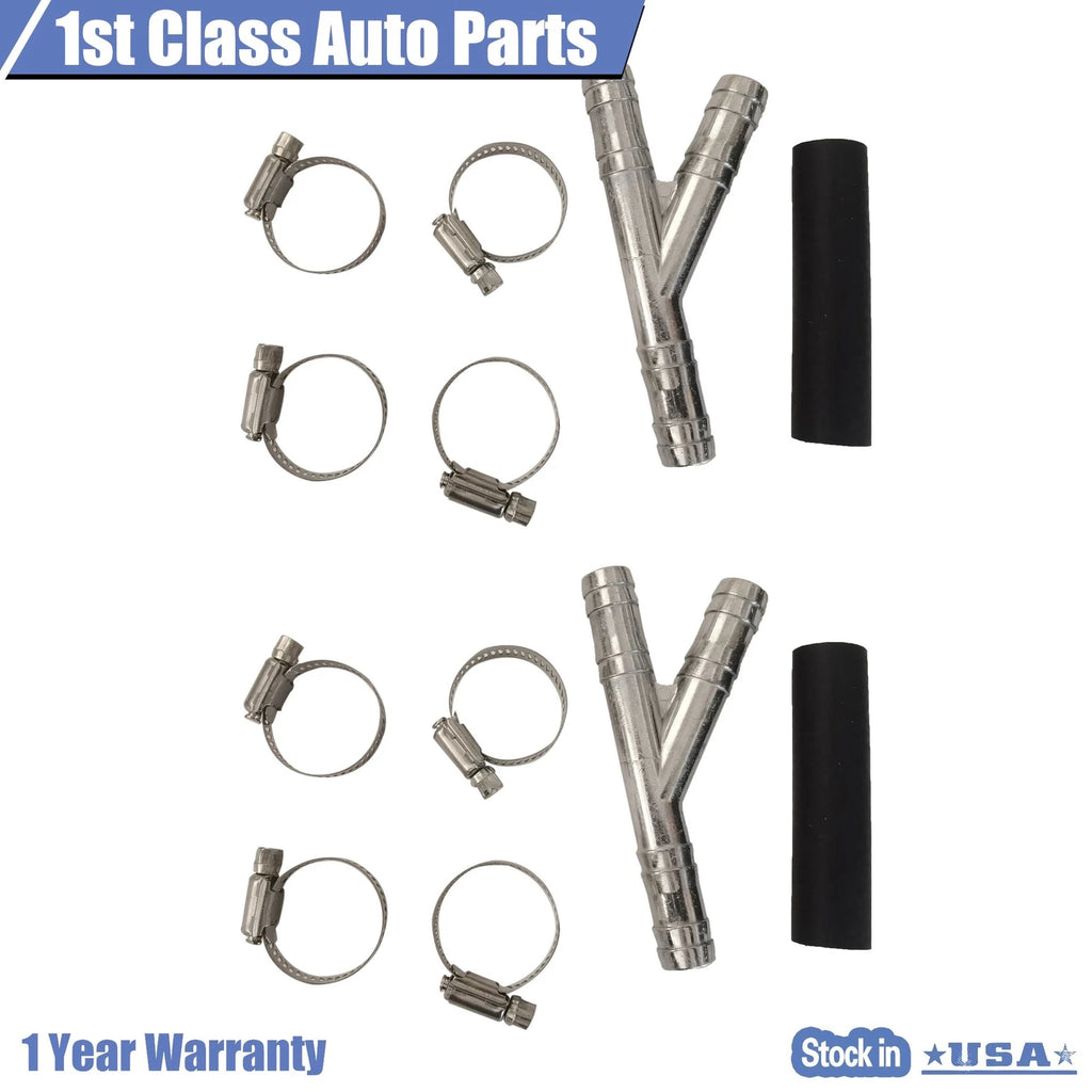 2Pcs Heater Hose Connector with Clamps for Dodge Chrysler Mini Van (2008-2009)