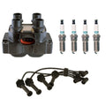 Set of 2 Ignition Coil Wires & 4 Iridium Spark Plugs for Ford Escort (1990–1996)