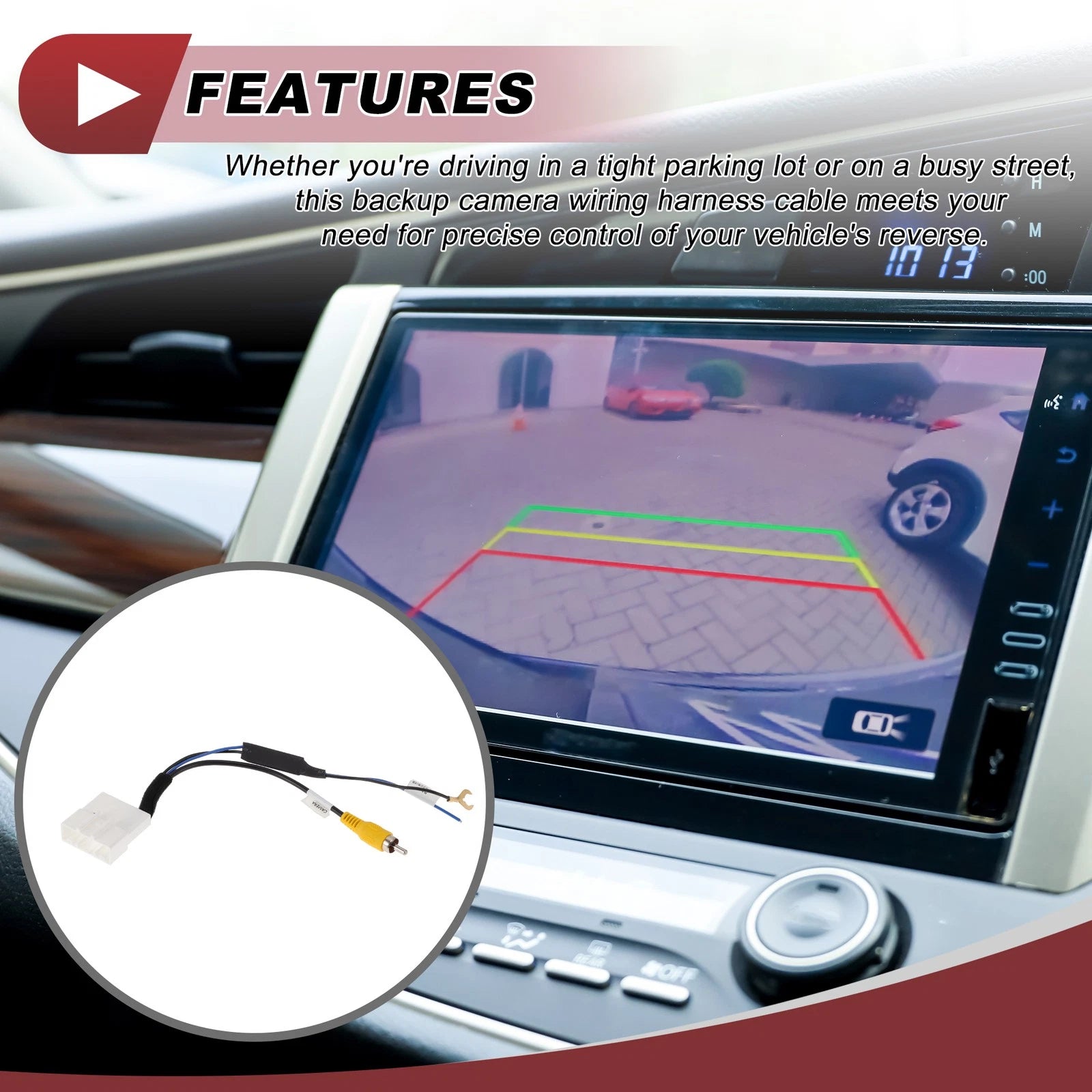 Rear View Camera Adapter Wire Harness Cable for Toyota (1 Pcs RCA 4 Pin)