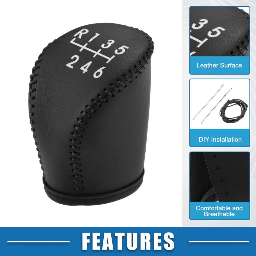 Gear Shifting Knob Cover Trim for Nissan Qashqai (2008–2012) Faux Leather Black
