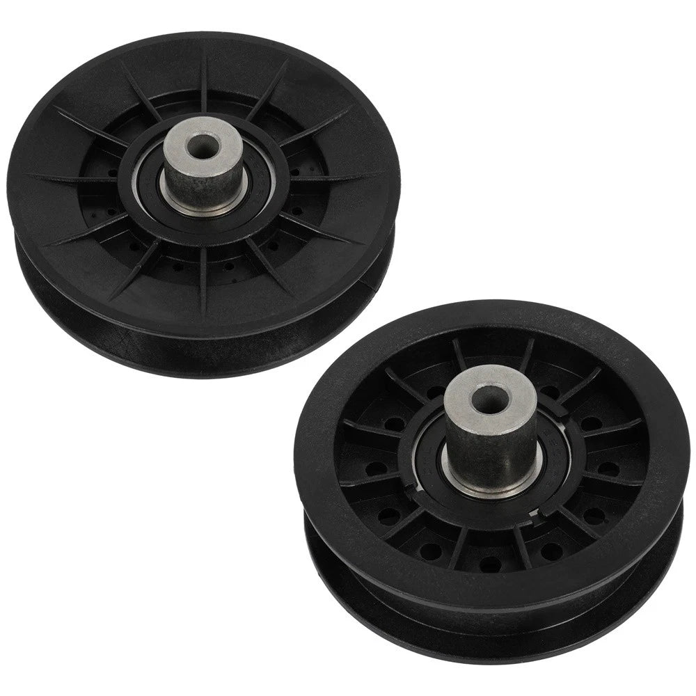 2 V-Idler Pulleys for John Deere X300 X304 X305R X310 X320 X330 (2007–2019) AM138080 AM138079