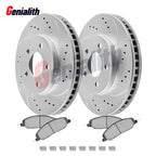 Set of 2 Front Drilled Brake Rotors & Ceramic Pads for Ford Mustang (2005–2010)
