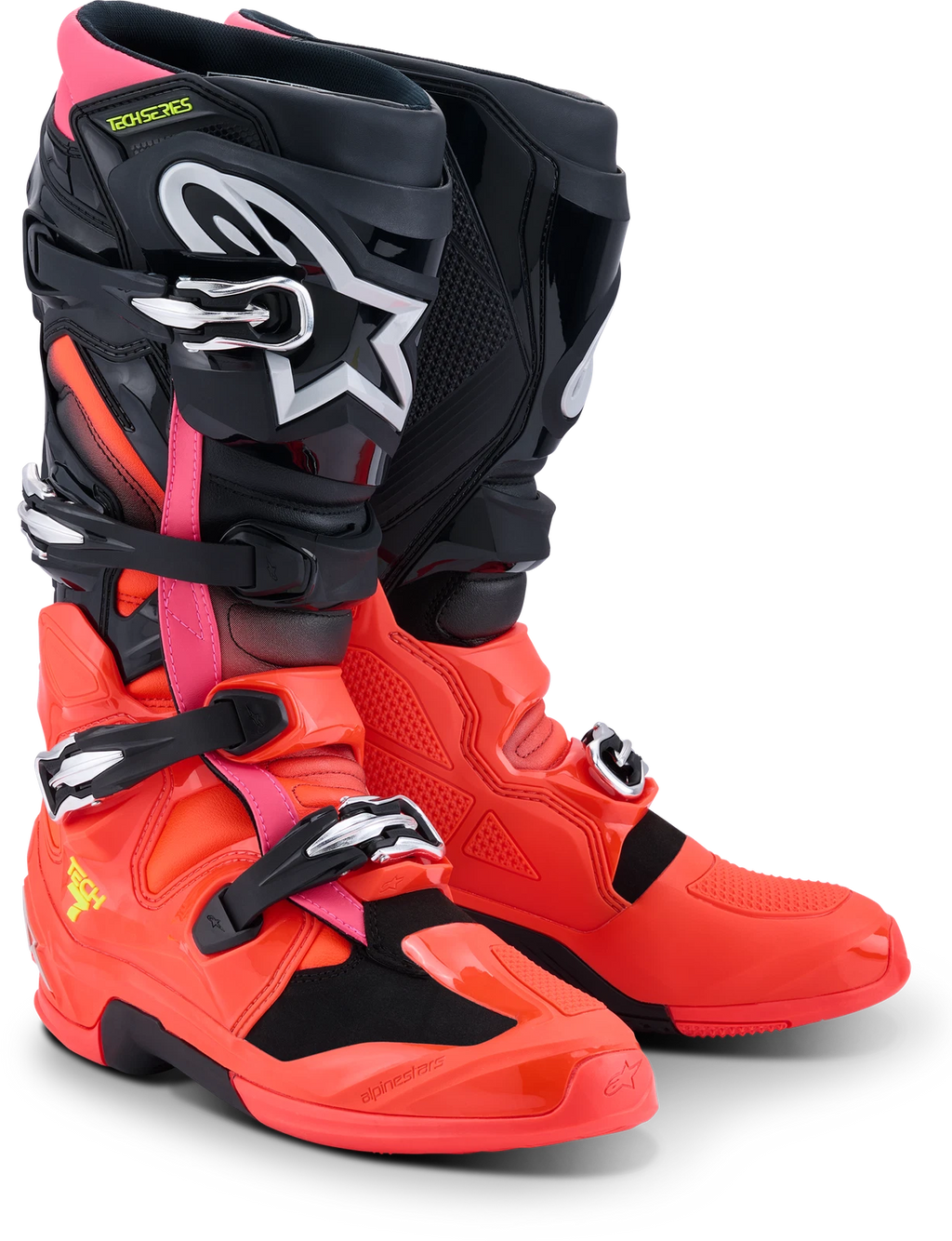 Alpinestars Tech 7 Offroad Boots for Universal Fit (US 12) Black/Red/Pink