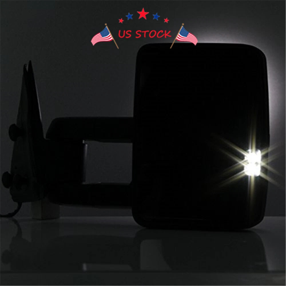 Pair Towing Mirrors for Chevy Silverado Sierra (2003-2006) Power Heated LED